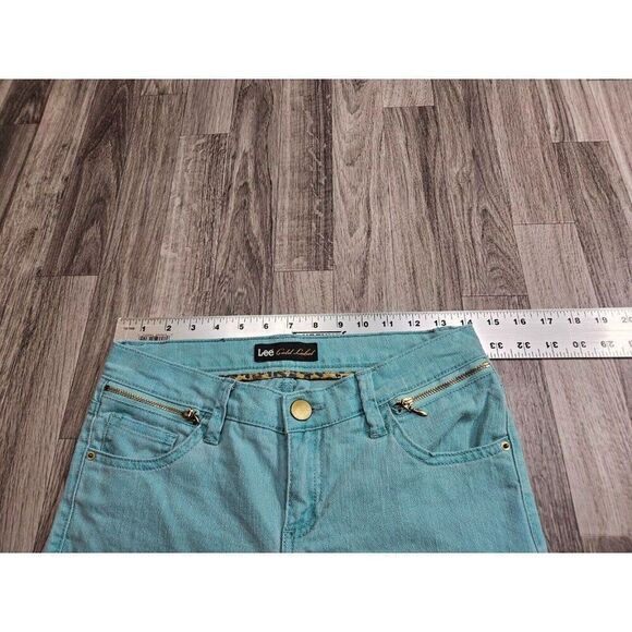 Lee Womens Size 2 Medium Gold Label Aqua Blue Green Denim Jeans - Picture 8 of 12